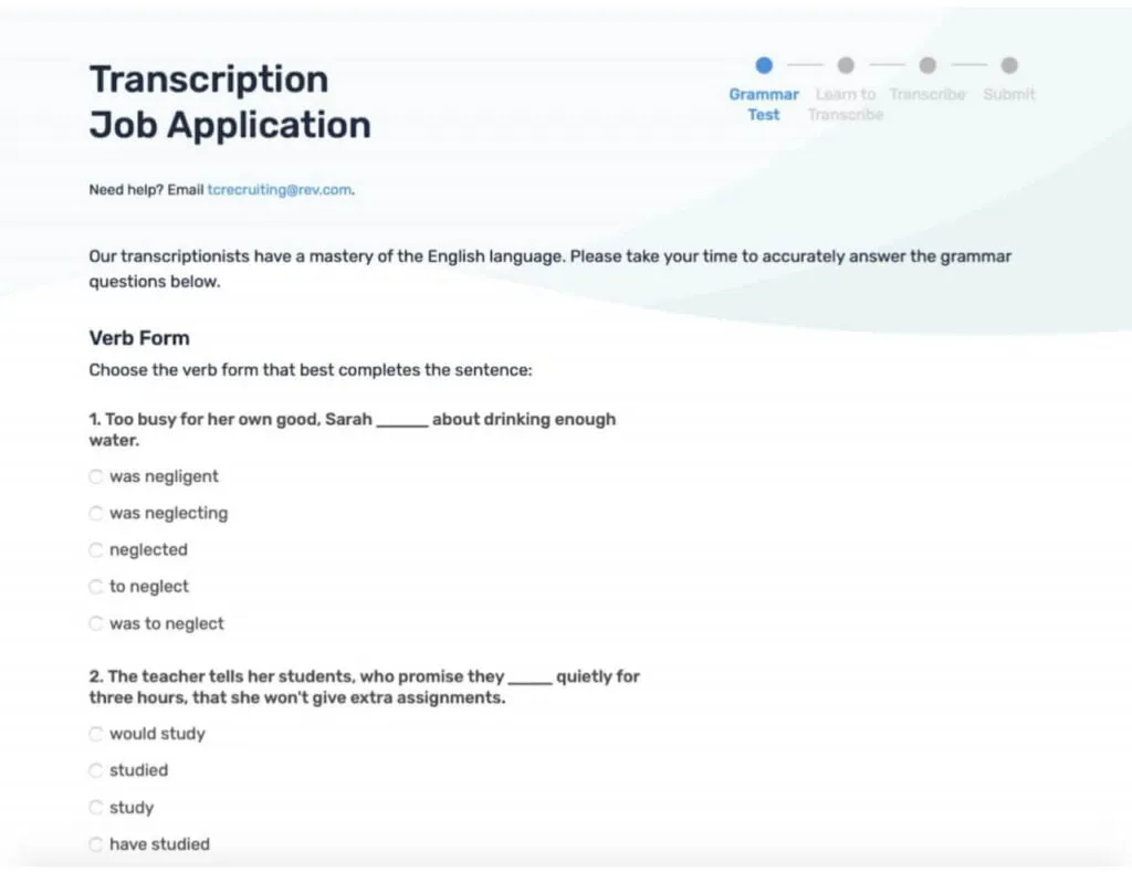 Rev Freelancer Transcriptionist Job Application 1024x789 1